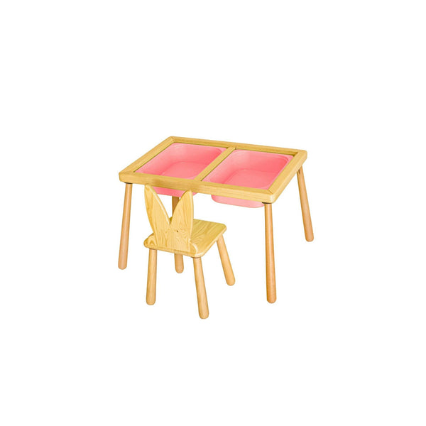 Gyerekasztal székekkel Table and Chair - Pink-VASBÚTOR