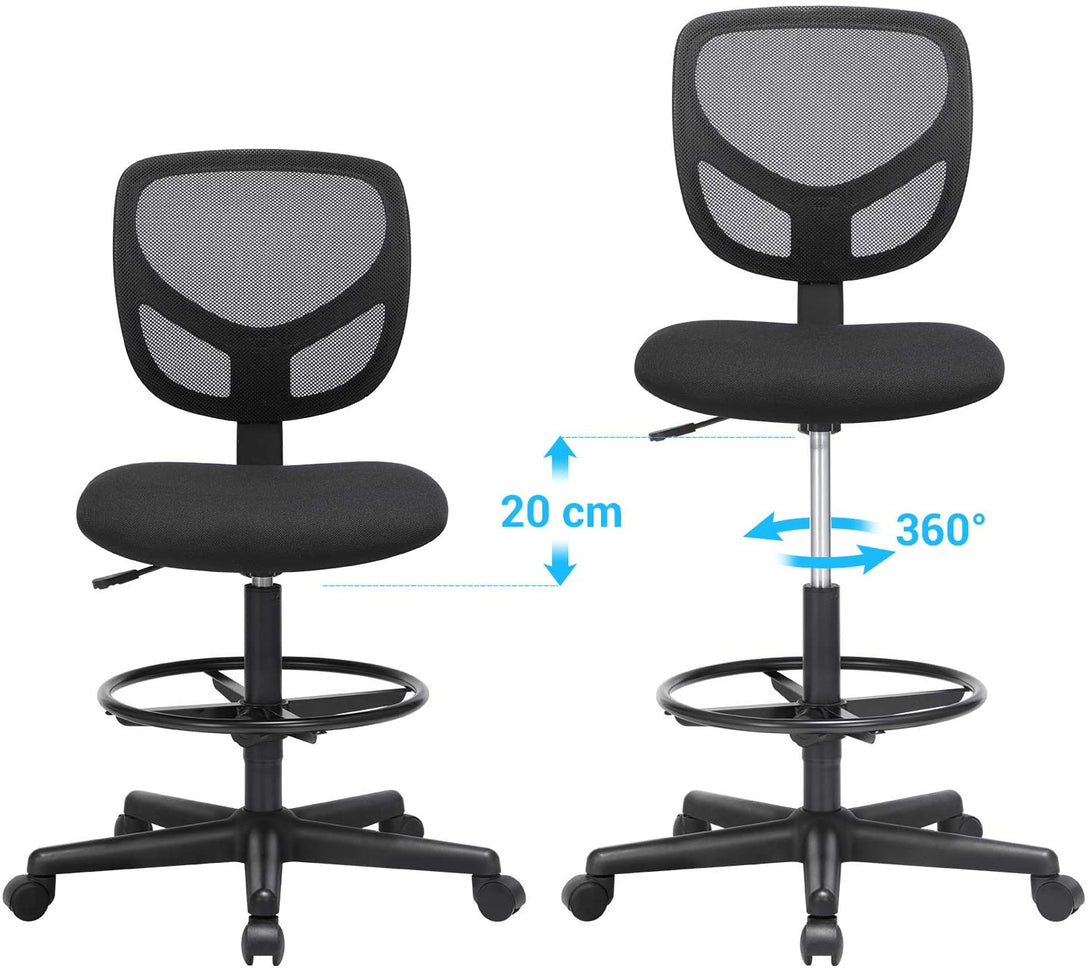 Hálós Irodai szék, forgó szék ülésmagasság 55-75 cm, Fekete-VASBÚTOR