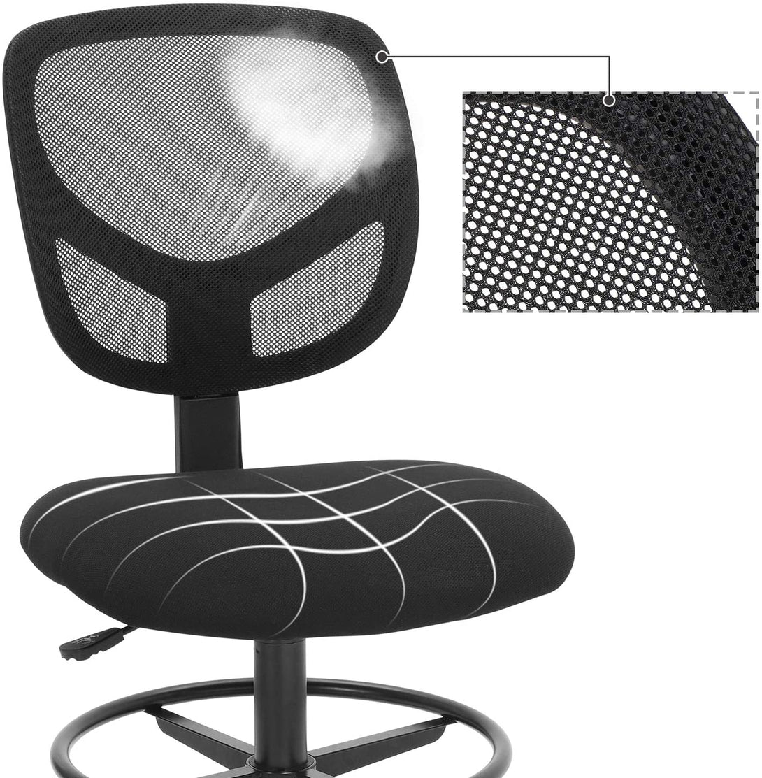 Hálós Irodai szék, forgó szék ülésmagasság 55-75 cm, Fekete-VASBÚTOR