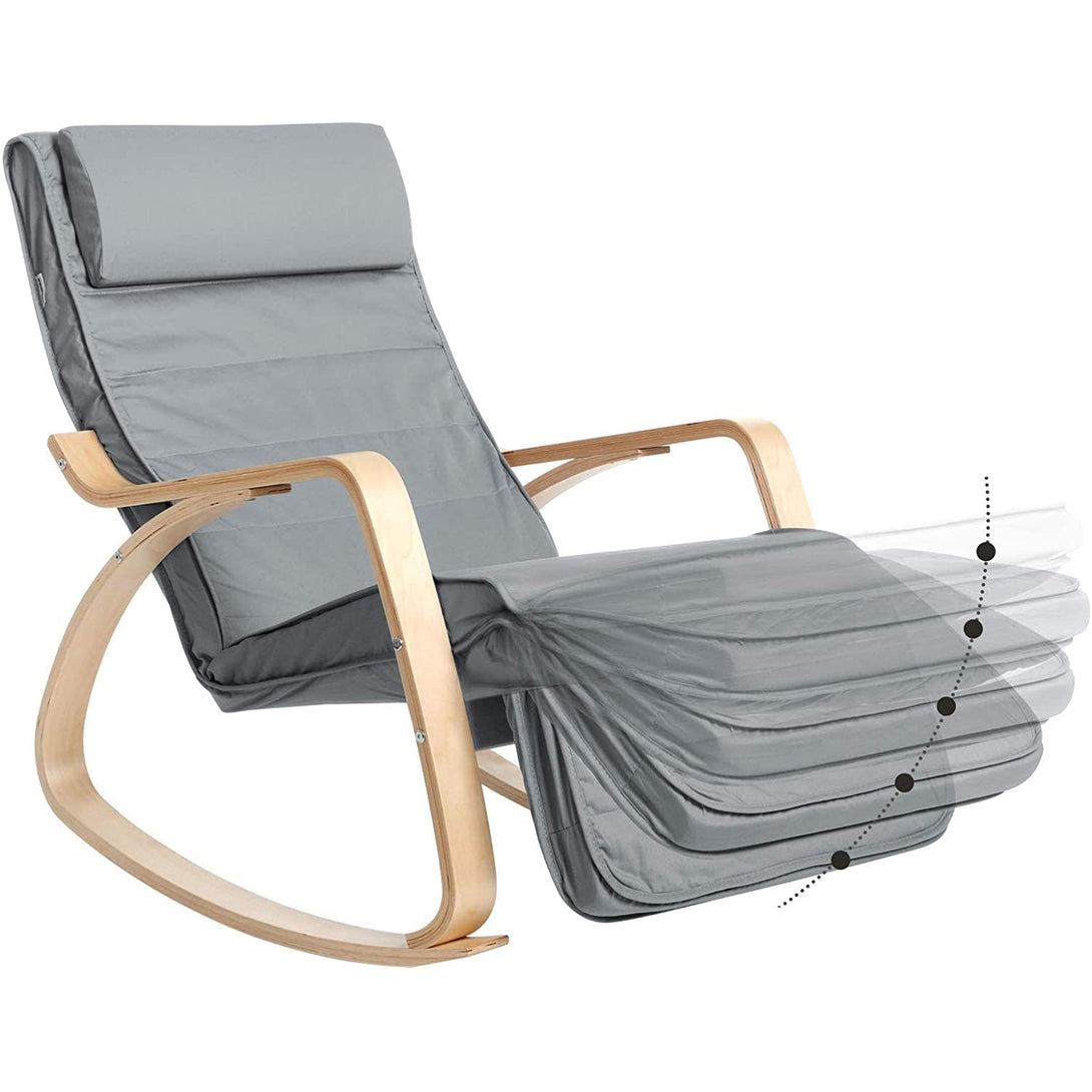 Hintaszék, 5 fokozatú állítható lábtartó, relaxációs szék, 150 kg-ig terhelhető-VASBÚTOR