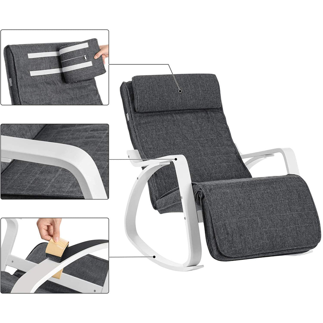 Hintaszék nyírfából, relaxációs szék 5 Fokban Állítható Lábtartó-VASBÚTOR