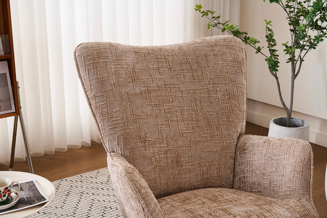 Hintaszék, relaxációs szék kordbársony kárpitozással, bézs-khaki színű-VASBÚTOR