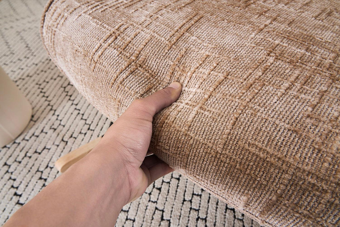 Hintaszék, relaxációs szék kordbársony kárpitozással, bézs-khaki színű-VASBÚTOR