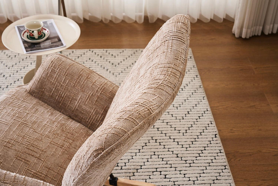 Hintaszék, relaxációs szék kordbársony kárpitozással, bézs-khaki színű-VASBÚTOR