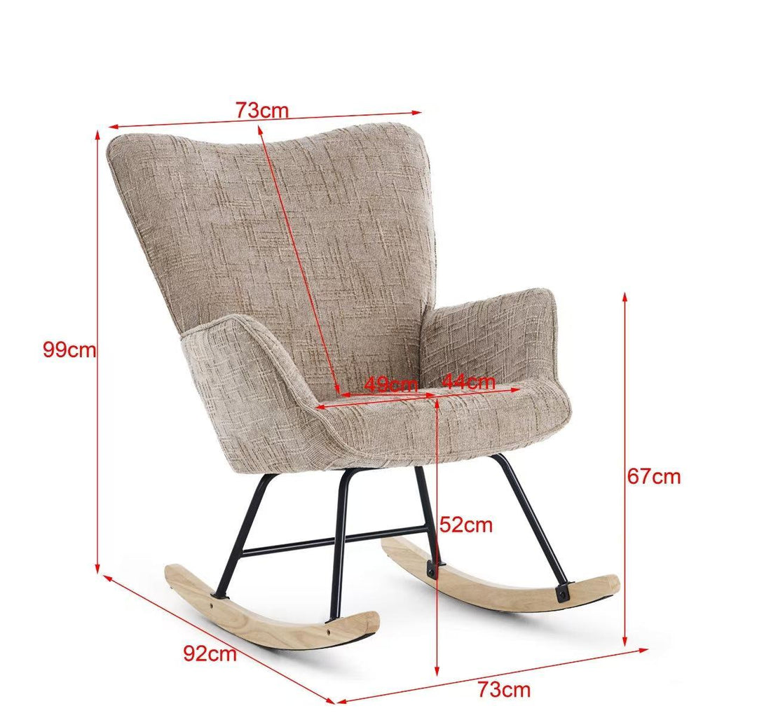 Hintaszék, relaxációs szék kordbársony kárpitozással, bézs-khaki színű-VASBÚTOR