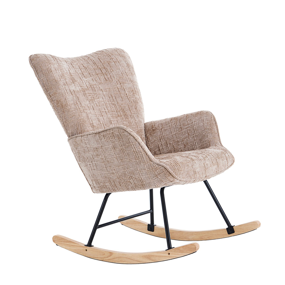 Hintaszék, relaxációs szék kordbársony kárpitozással, bézs-khaki színű-VASBÚTOR