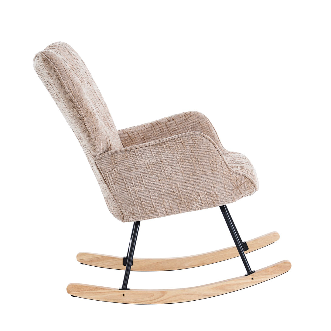 Hintaszék, relaxációs szék kordbársony kárpitozással, bézs-khaki színű-VASBÚTOR