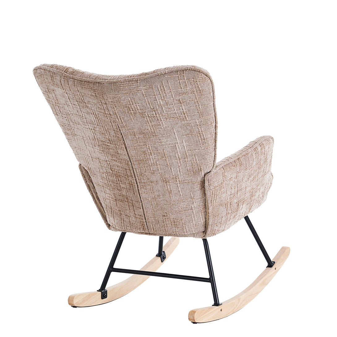 Hintaszék, relaxációs szék kordbársony kárpitozással, bézs-khaki színű-VASBÚTOR