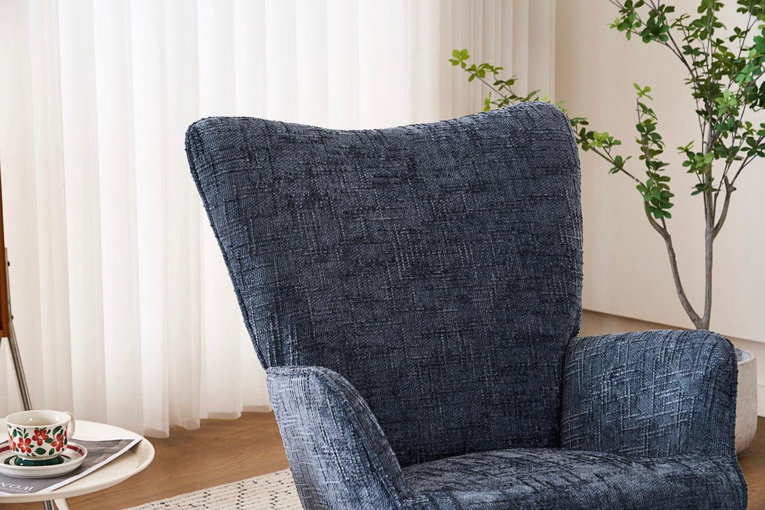 Hintaszék, relaxációs szék kordbársony kárpitozással, sötét szürke-VASBÚTOR