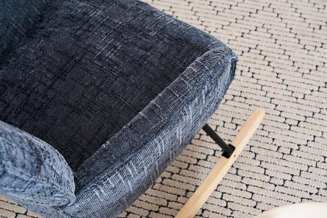 Hintaszék, relaxációs szék kordbársony kárpitozással, sötét szürke-VASBÚTOR