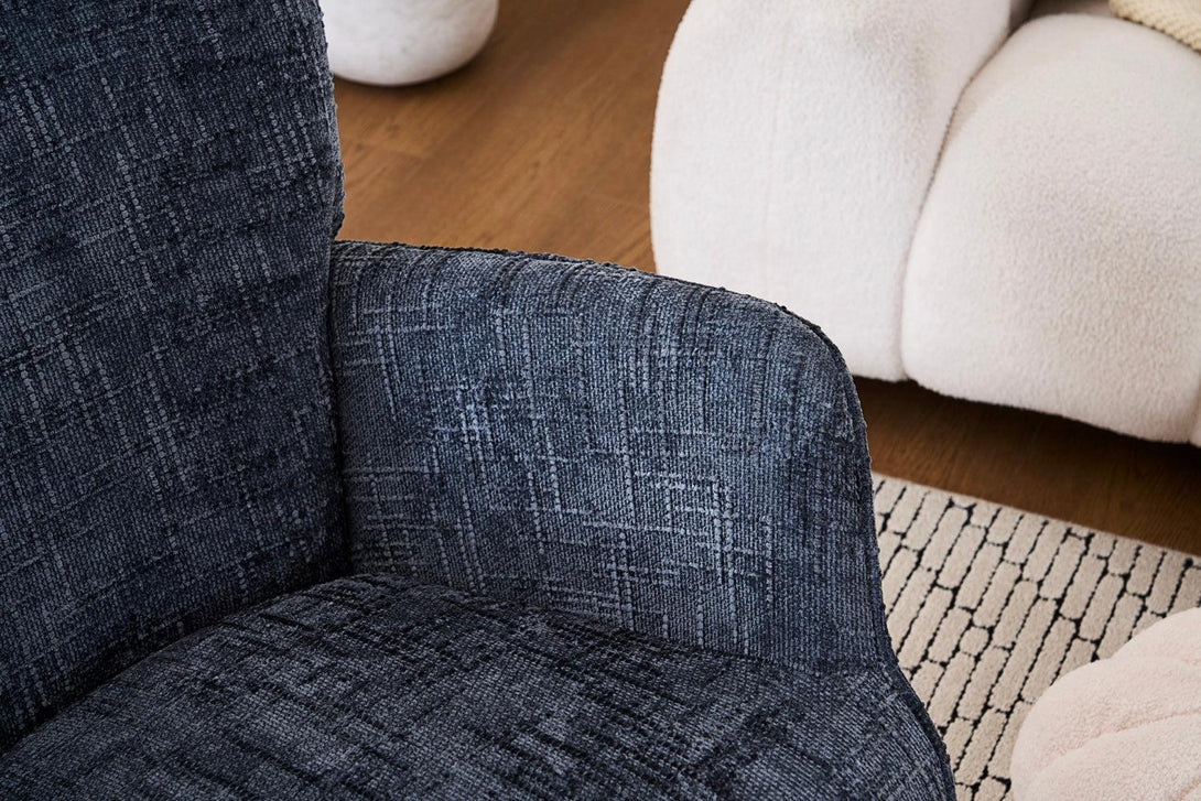 Hintaszék, relaxációs szék kordbársony kárpitozással, sötét szürke-VASBÚTOR