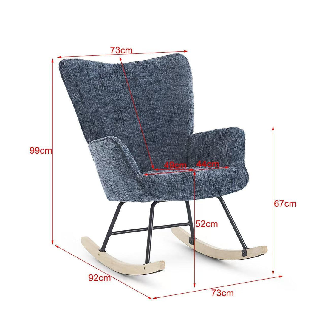 Hintaszék, relaxációs szék kordbársony kárpitozással, sötét szürke-VASBÚTOR