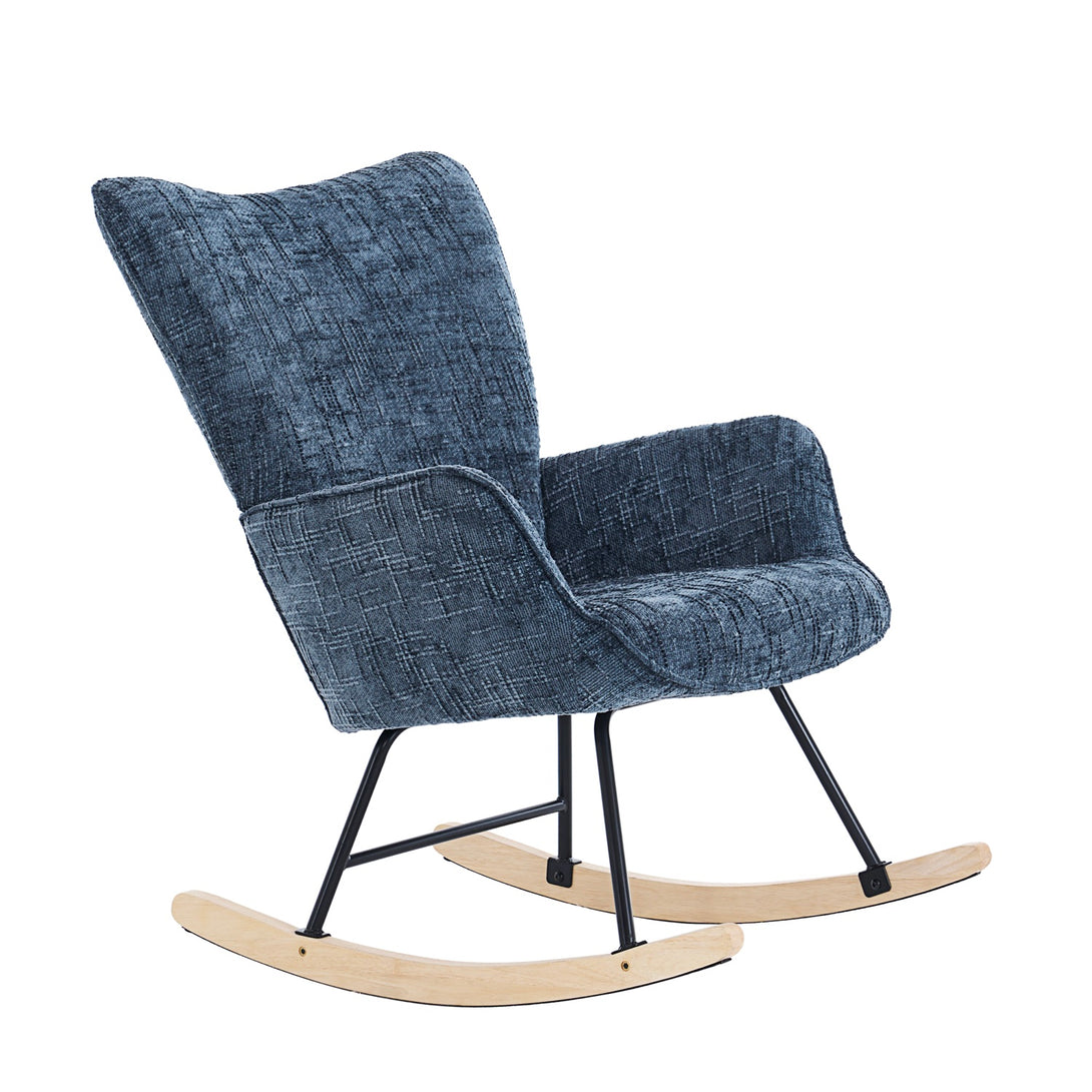 Hintaszék, relaxációs szék kordbársony kárpitozással, sötét szürke-VASBÚTOR