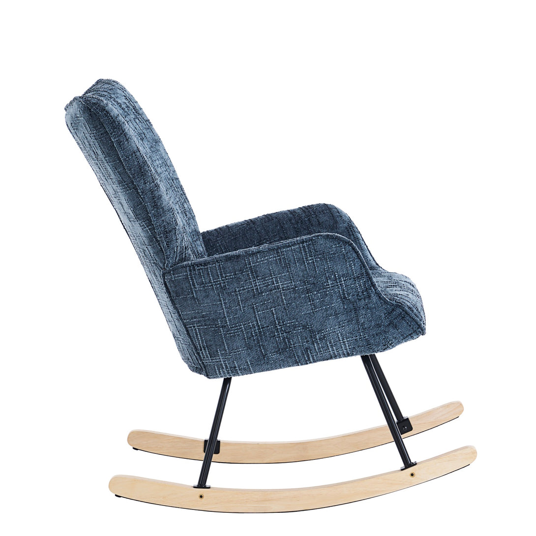 Hintaszék, relaxációs szék kordbársony kárpitozással, sötét szürke-VASBÚTOR