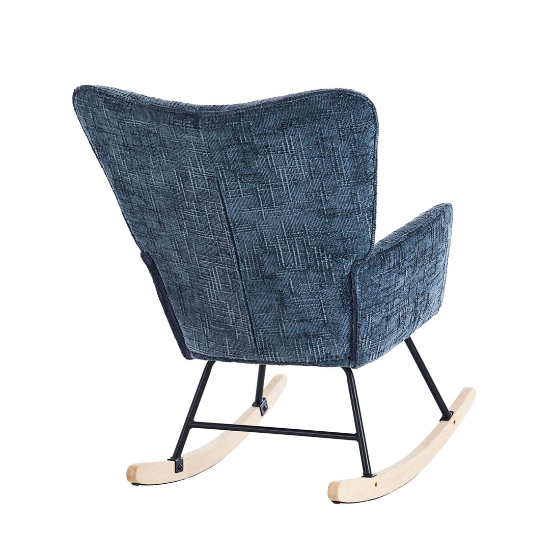 Hintaszék, relaxációs szék kordbársony kárpitozással, sötét szürke-VASBÚTOR