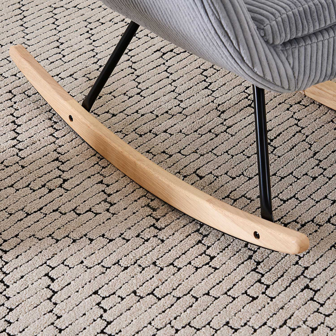 Hintaszék, relaxációs szék kordbársony kárpitozással, szürke-VASBÚTOR