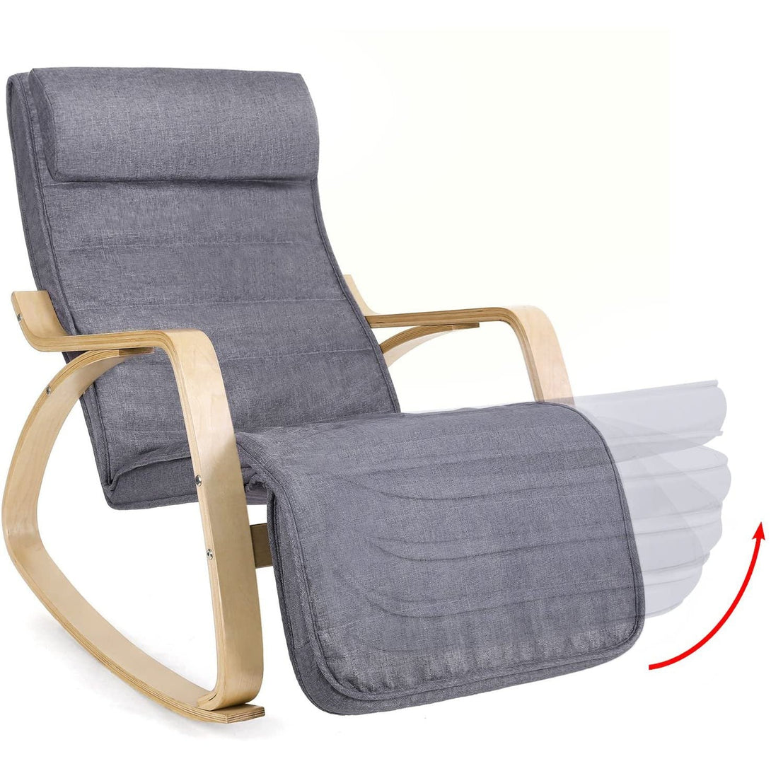 Hintaszék, relaxációs szék, masszív nyírfából, szürke-VASBÚTOR