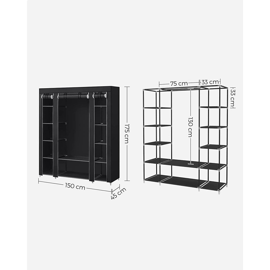 SONGMICS portable wardrobe, fabric wardrobe, clothes storage, 12 ...