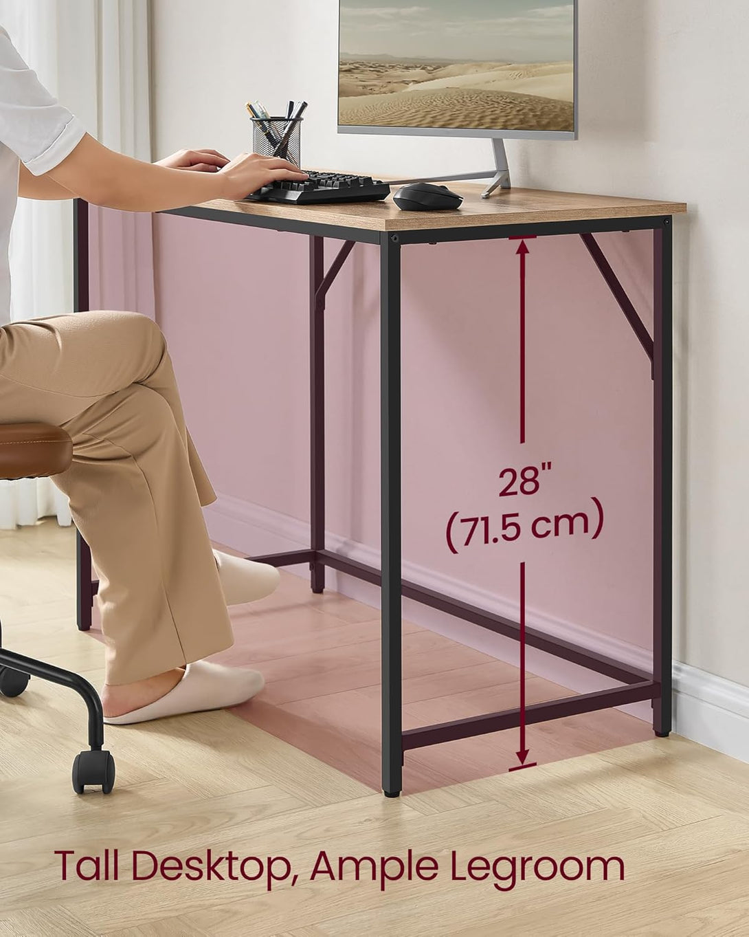 Íróasztal 100 × 50 × 76 cm karamell barna–fekete színben-VASBÚTOR