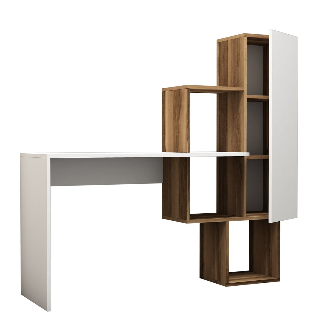 Íróasztal Açelya - Walnut, White-VASBÚTOR