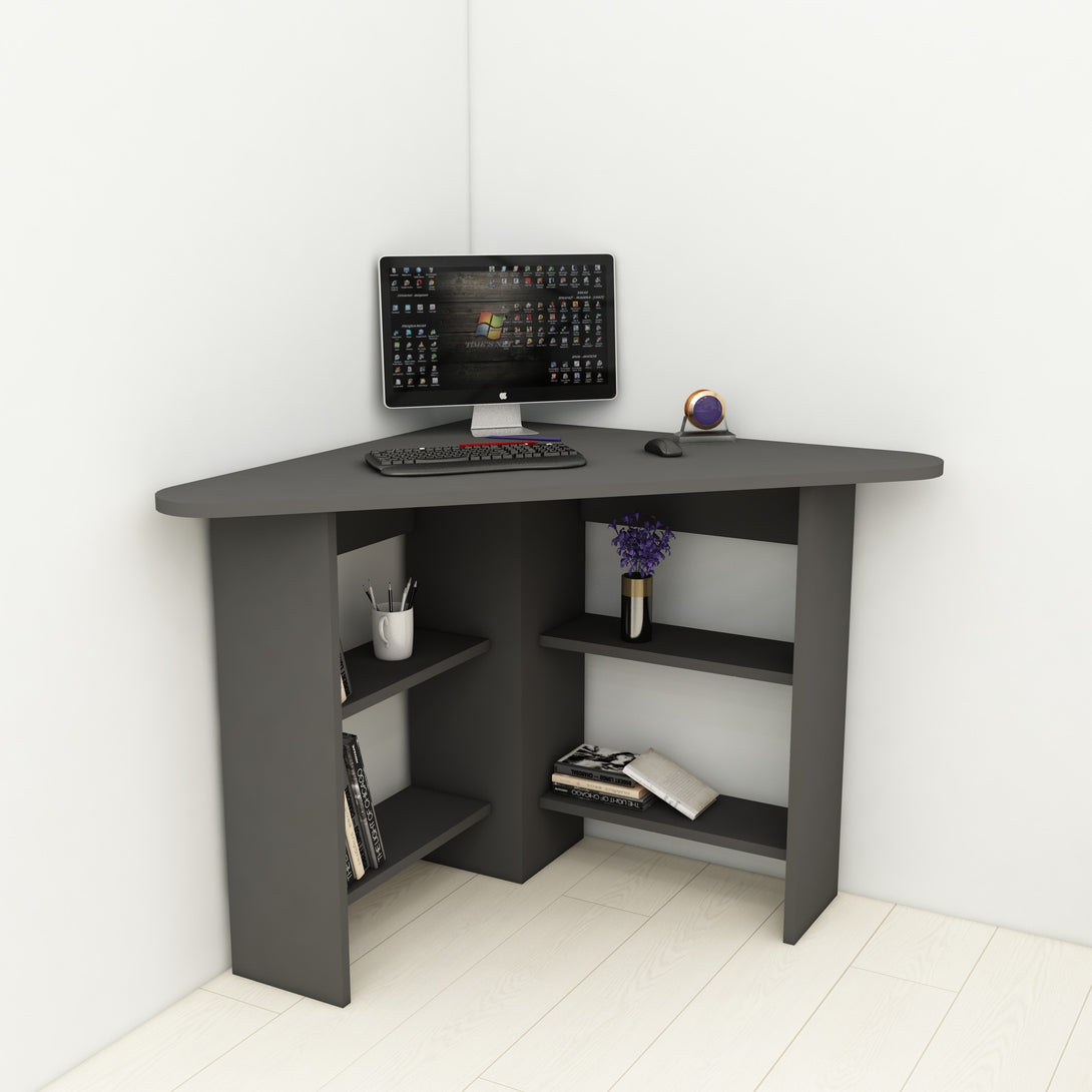 Íróasztal Corner - Antracit-VASBÚTOR