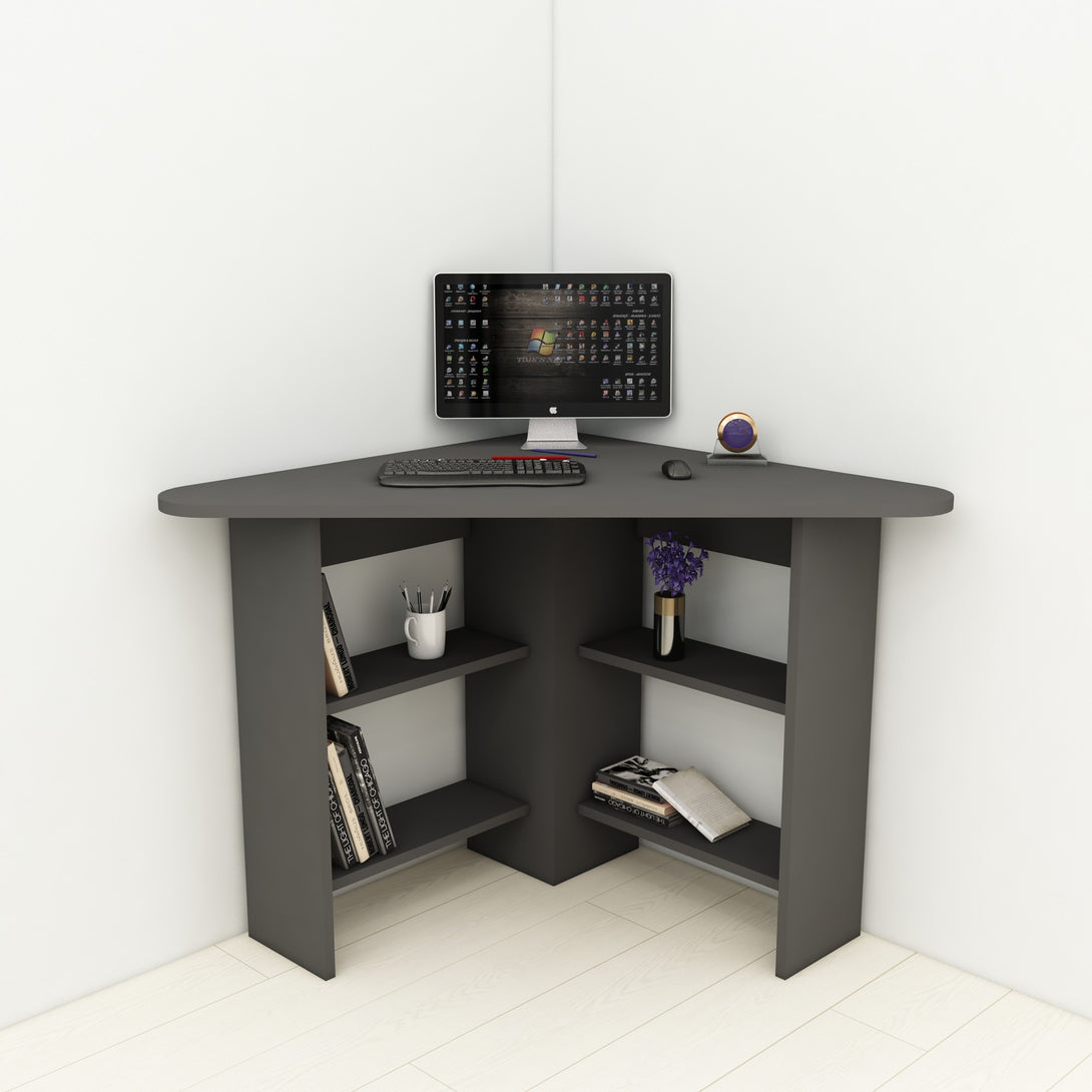 Íróasztal Corner - Antracit-VASBÚTOR