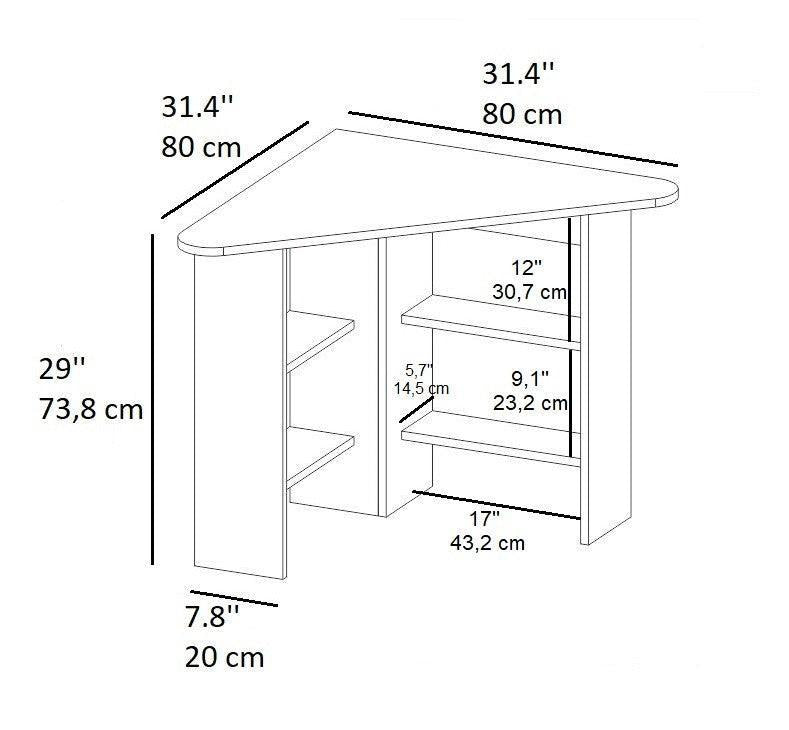Íróasztal Corner - Diós-VASBÚTOR