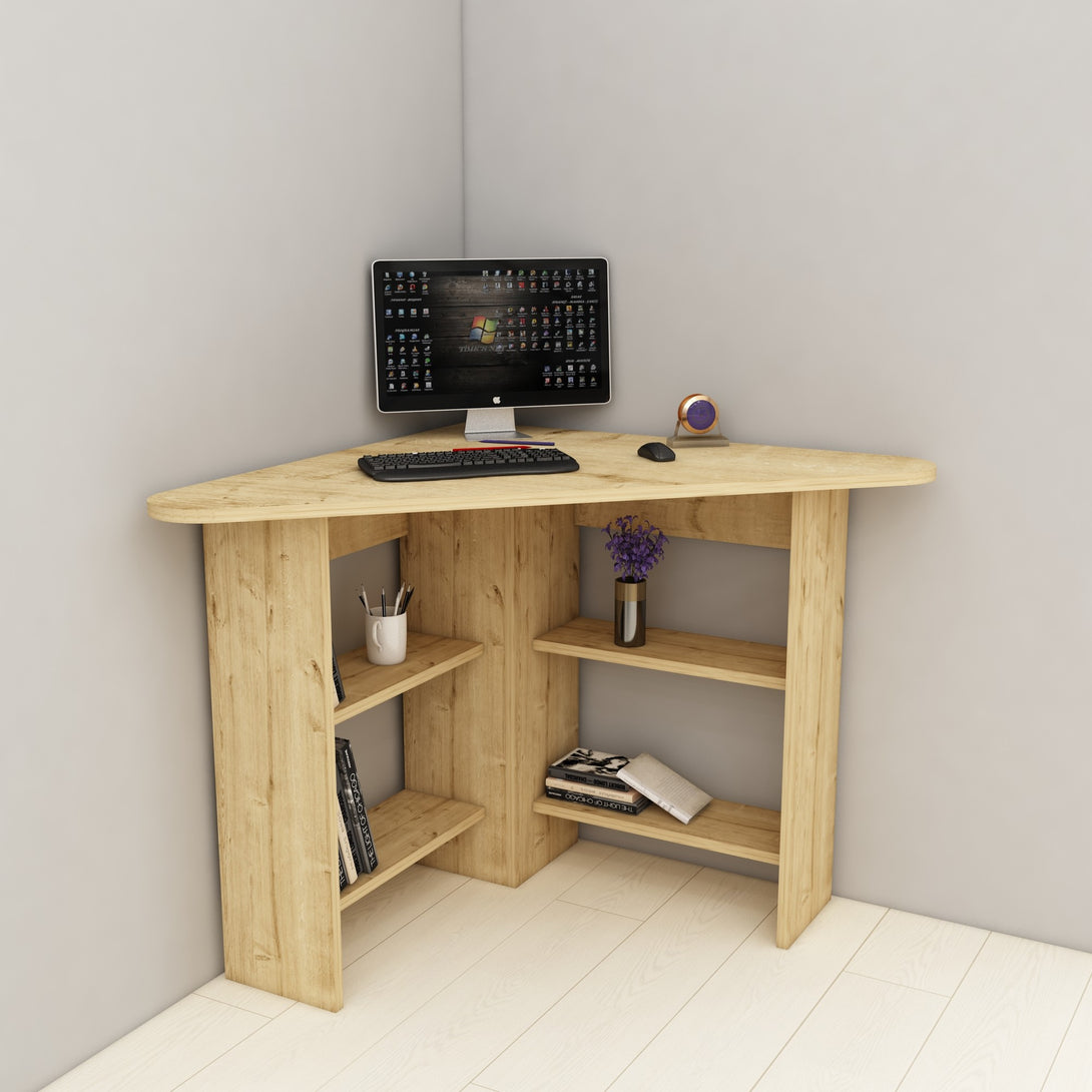 Íróasztal Corner - Sapphire Oak-VASBÚTOR
