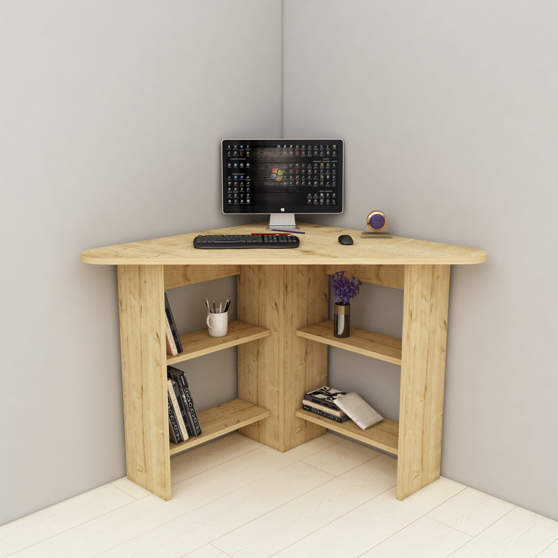 Íróasztal Corner - Sapphire Oak-VASBÚTOR