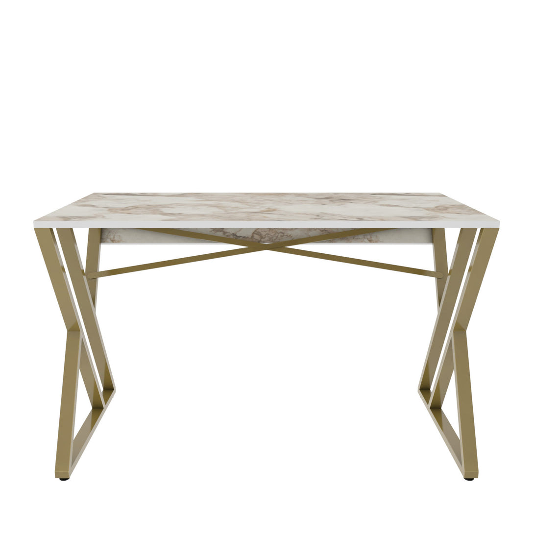 Íróasztal Gyza - White, Gold-VASBÚTOR