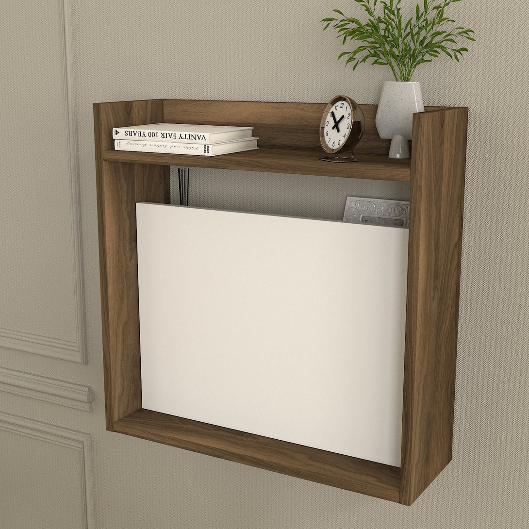 Íróasztal Laptop - White, Walnut-VASBÚTOR