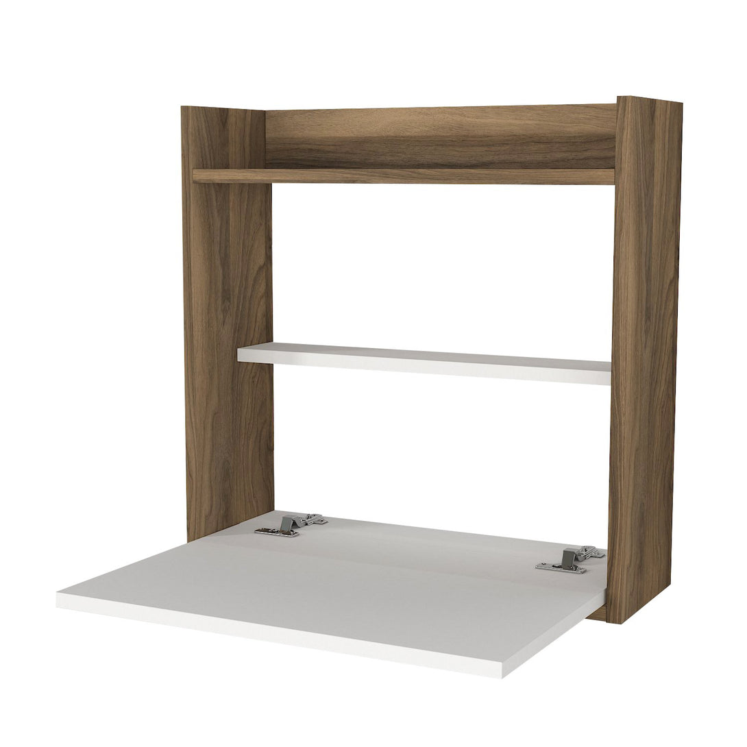 Íróasztal Laptop - White, Walnut-VASBÚTOR