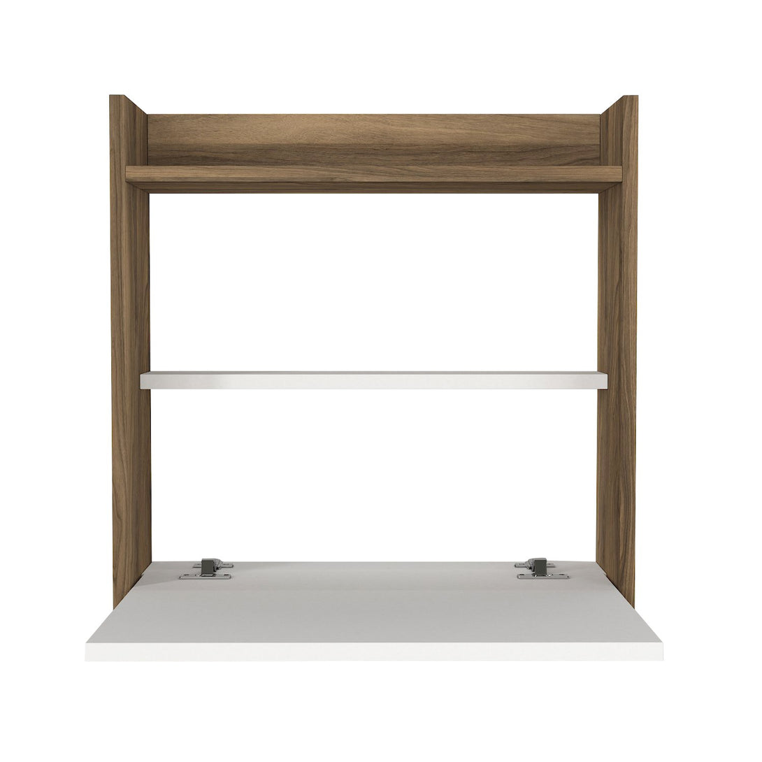 Íróasztal Laptop - White, Walnut-VASBÚTOR