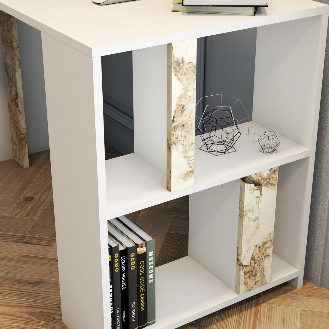 Íróasztal Lima - Fehér Marble-VASBÚTOR