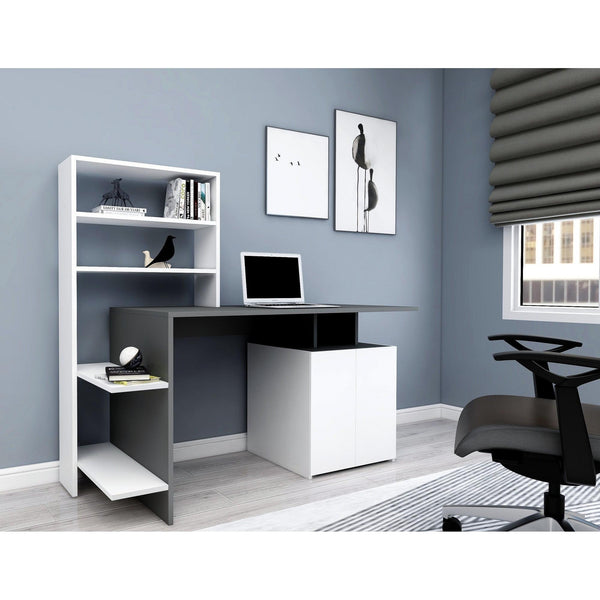 Íróasztal Melis - White, Anthracite-VASBÚTOR