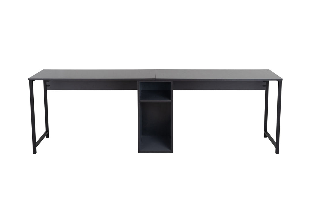 Íróasztal Twin Study Desk - Antracit, Fekete-VASBÚTOR