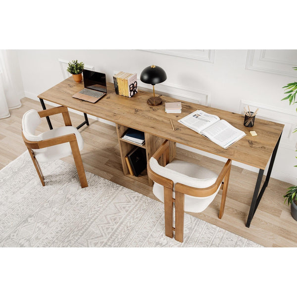 Íróasztal Twin Study Desk - Atlantic Pine, Fekete-VASBÚTOR