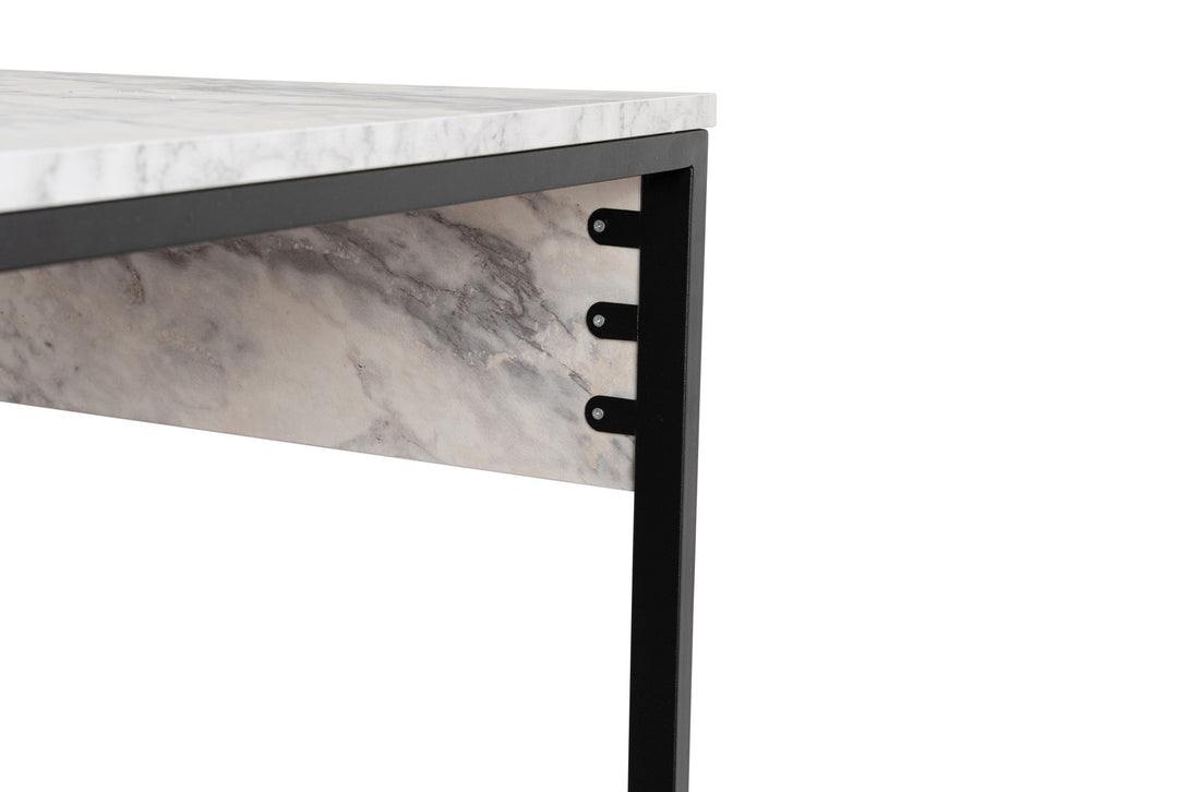Íróasztal Twin Study Desk - Freesia Marble, Fekete-VASBÚTOR