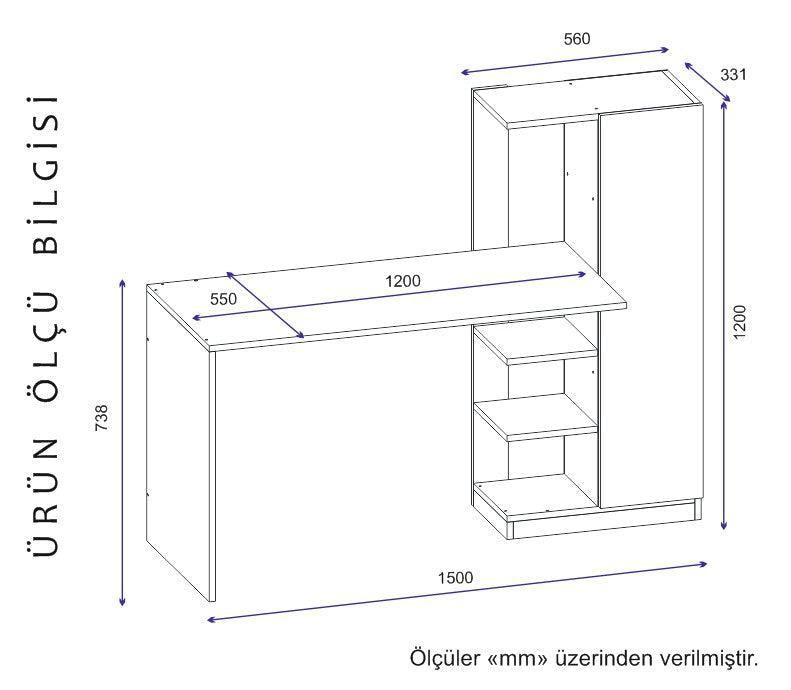 Íróasztal Yagiz - White-VASBÚTOR