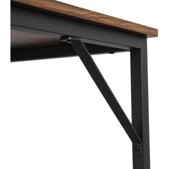 Íróasztal, számítógép asztal, kis irodai asztal, barna-fekete-VASBÚTOR