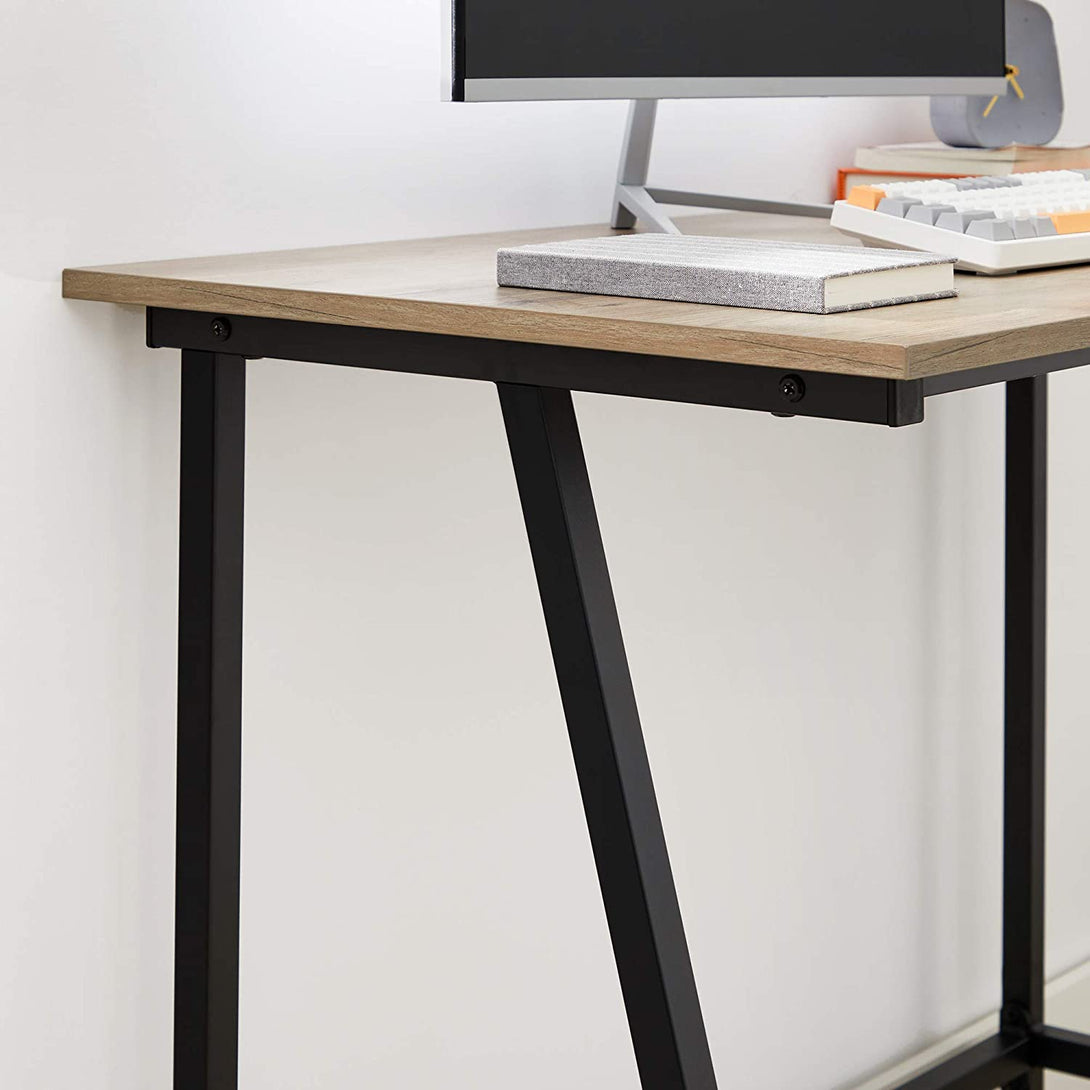 Íróasztal, számítógépasztal 100 cm szürke és fekete-VASBÚTOR