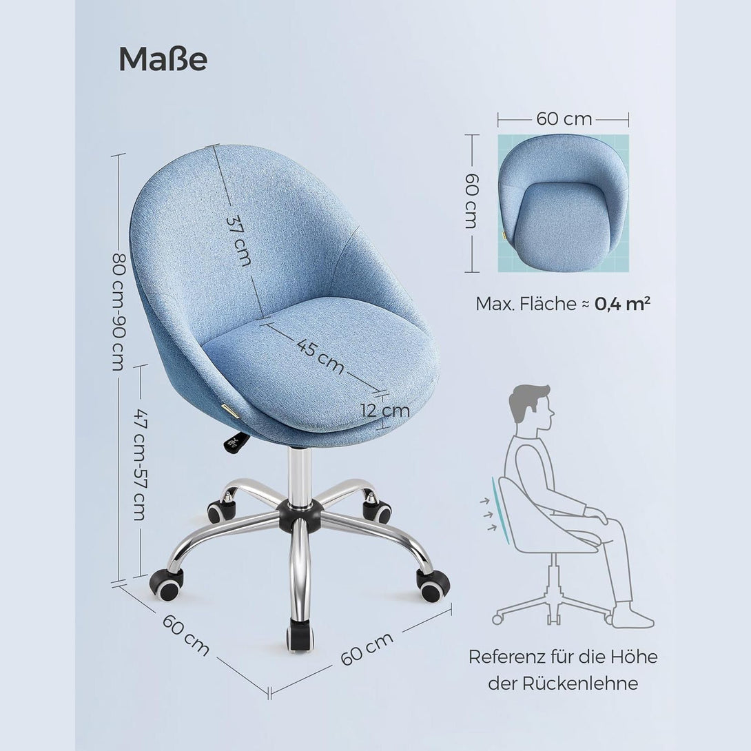 Irodai szék, állítható magasságú forgószék, kék-VASBÚTOR
