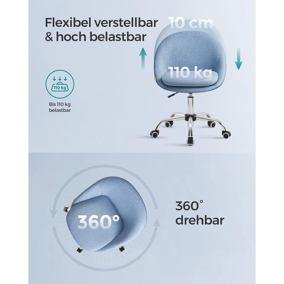 Irodai szék, állítható magasságú forgószék, kék-VASBÚTOR