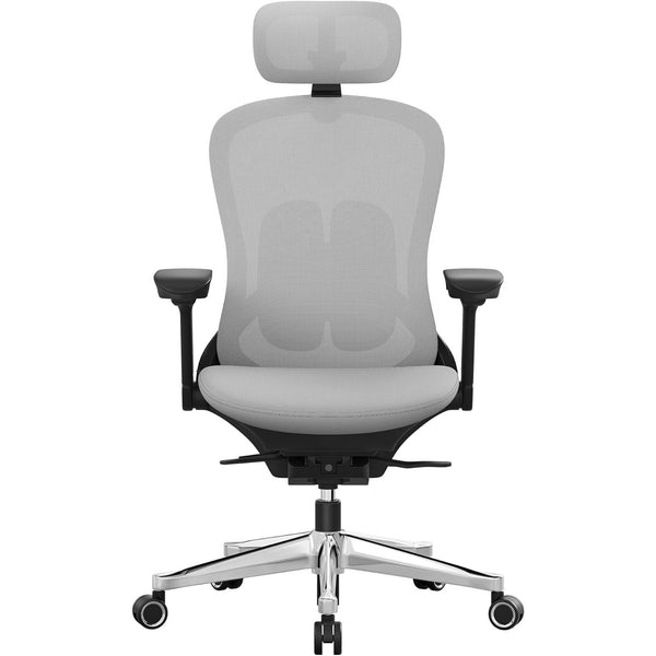 Irodai szék, ergonomikus állítható vászon szék, dönthető háttámlával, szürke-VASBÚTOR