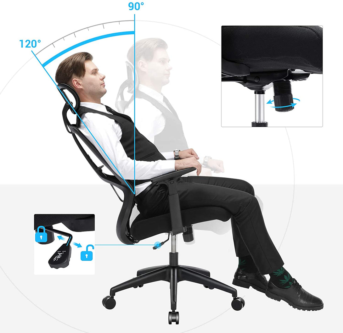 Irodai szék, ergonomikus forgó szék deréktámasszal-VASBÚTOR