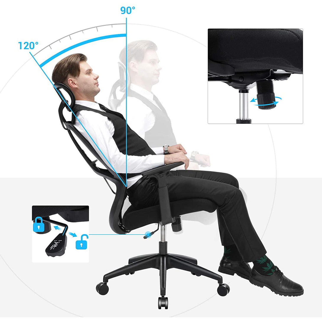 Irodai szék, ergonomikus forgó szék deréktámasszal-VASBÚTOR