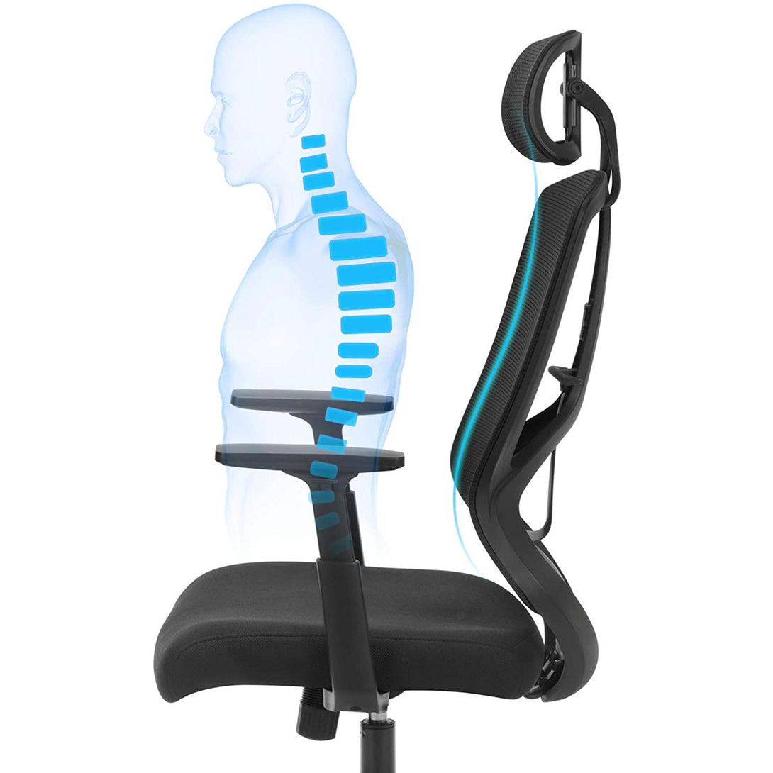 Irodai szék, ergonomikus forgó szék deréktámasszal-VASBÚTOR