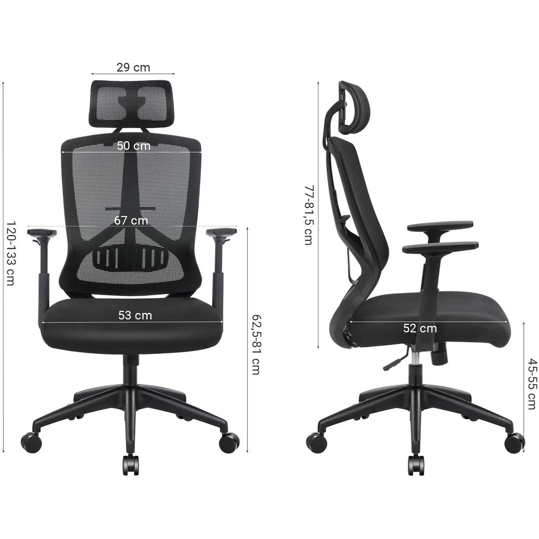 Irodai szék, ergonomikus forgó szék deréktámasszal-VASBÚTOR