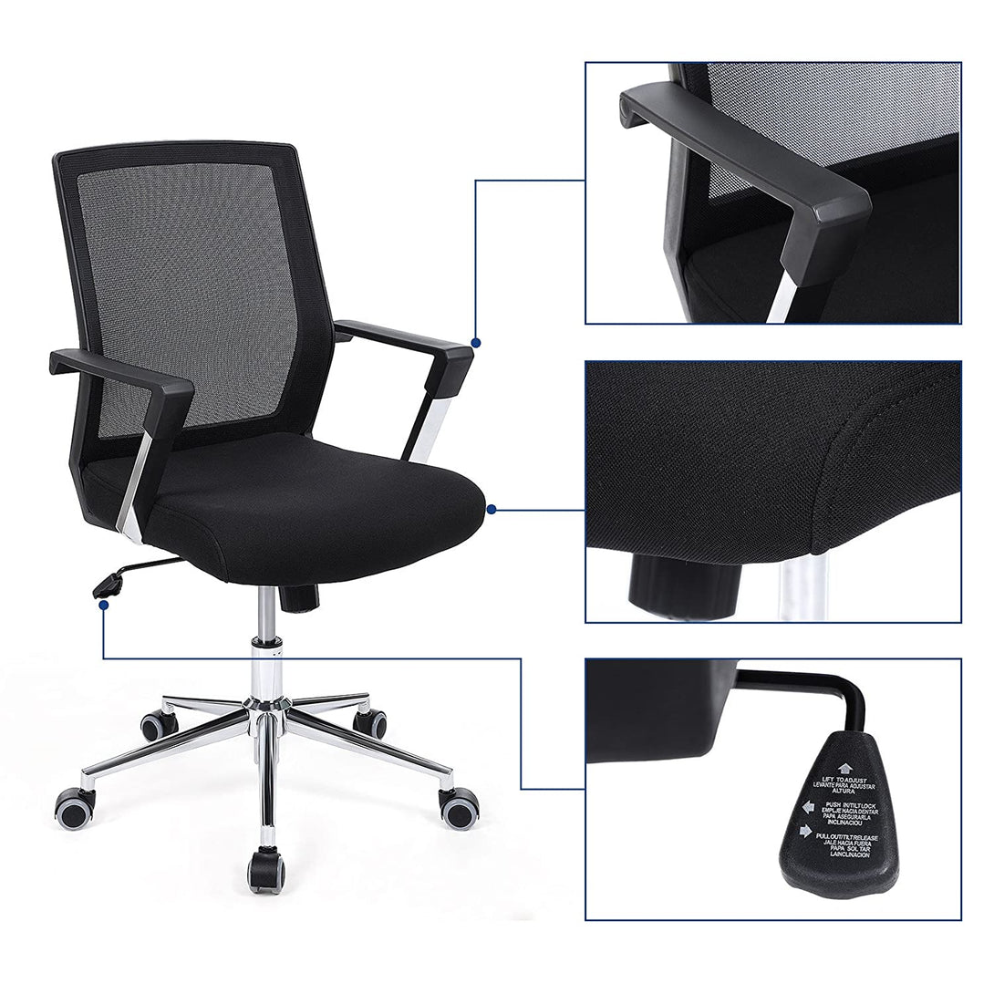 Irodai szék, hálós irodai forgószék, fekete-VASBÚTOR