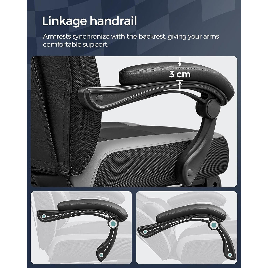 SONGMICS Gamer chair, office chair with footrest, adjustable headrest ...